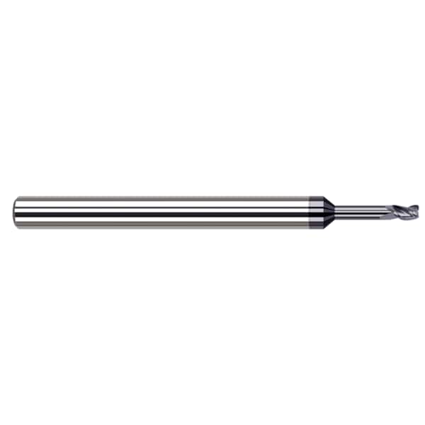 End Mill for Exotic Alloys - Corner Radius, 0.0150" (1/64), Neck Dia.: 0.0142"